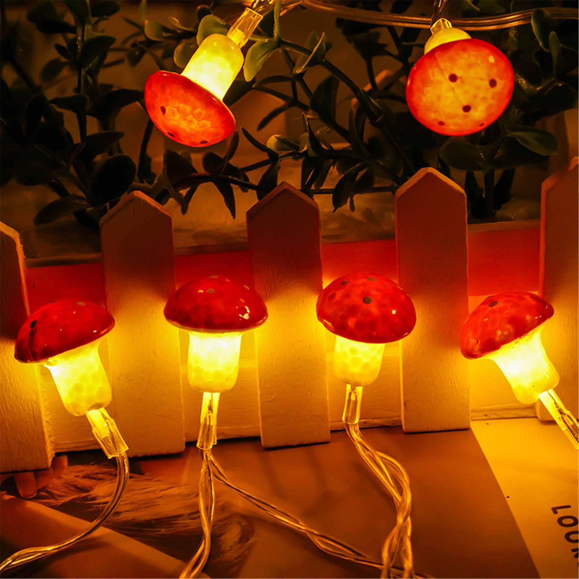 Mushroom Fairy Led String Lightsled Fairy String Etsy