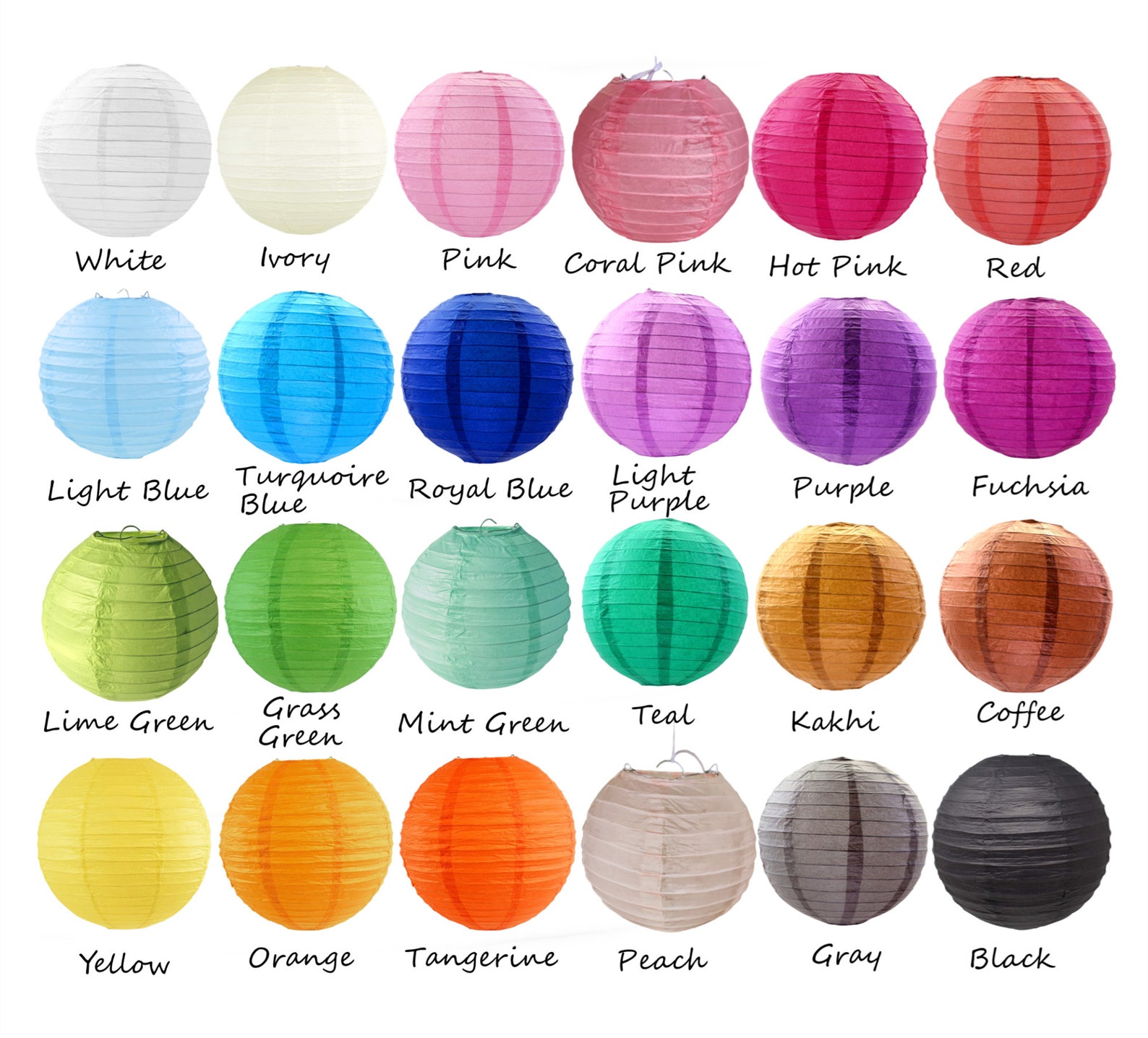 White&gold Paper Lanterns for Wedding Partychinese Round Etsy