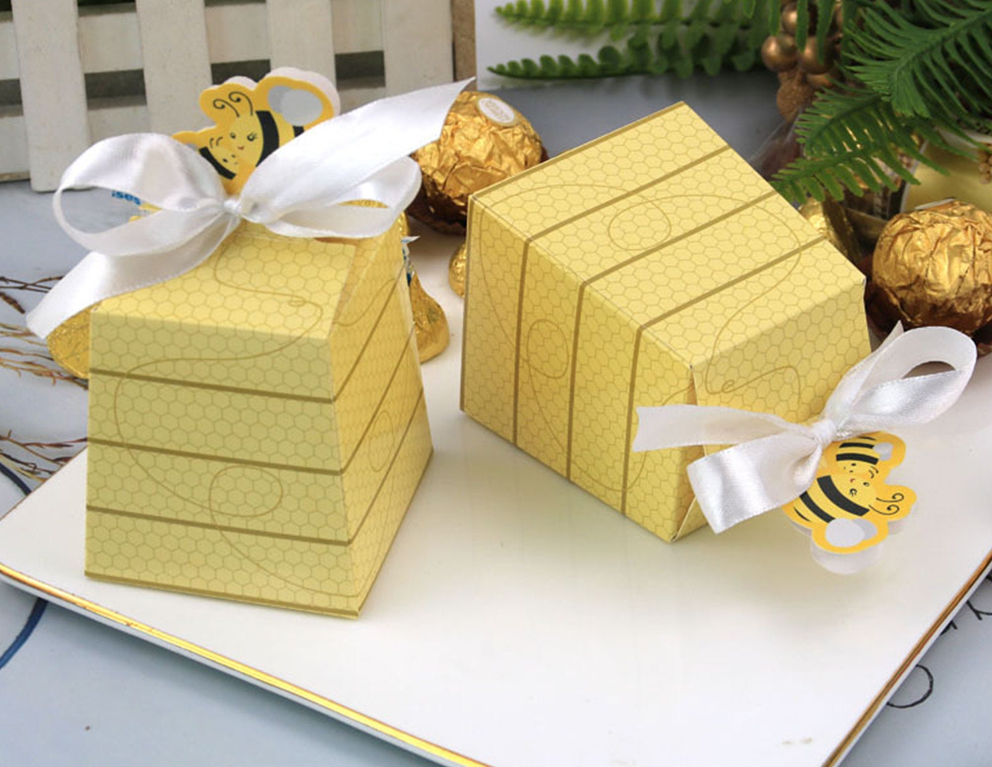 Bee Favor Box1st Birthday Party Favor Boxesbumble Bee Hive Etsy