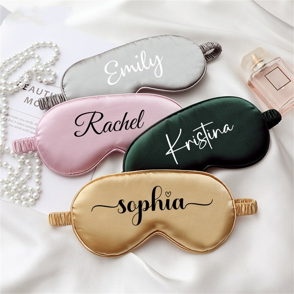 Máscara de sueño personalizada Máscaras de ojos personalizadas Máscara de ojos satinada personalizada Regalo de propuesta de dama de honor Regalo personalizado para regalos de despedida de soltera de dama de honor