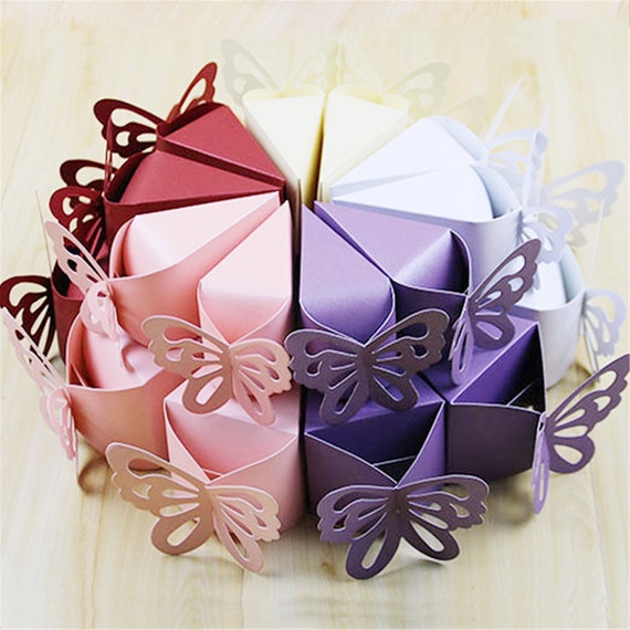 Butterfly Wedding Favor Boxesbridal Shower Candy Boxestreat Etsy