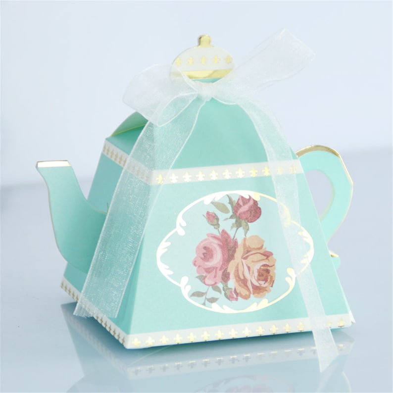 Tea pot party favor box-Floral wedding party candy boxes-bridal shower tea party favor lady's nightout party decor-party Teapot gift box 