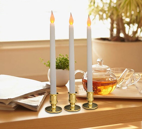 Flameless Taper Candles With Romote Control & Timer-battery