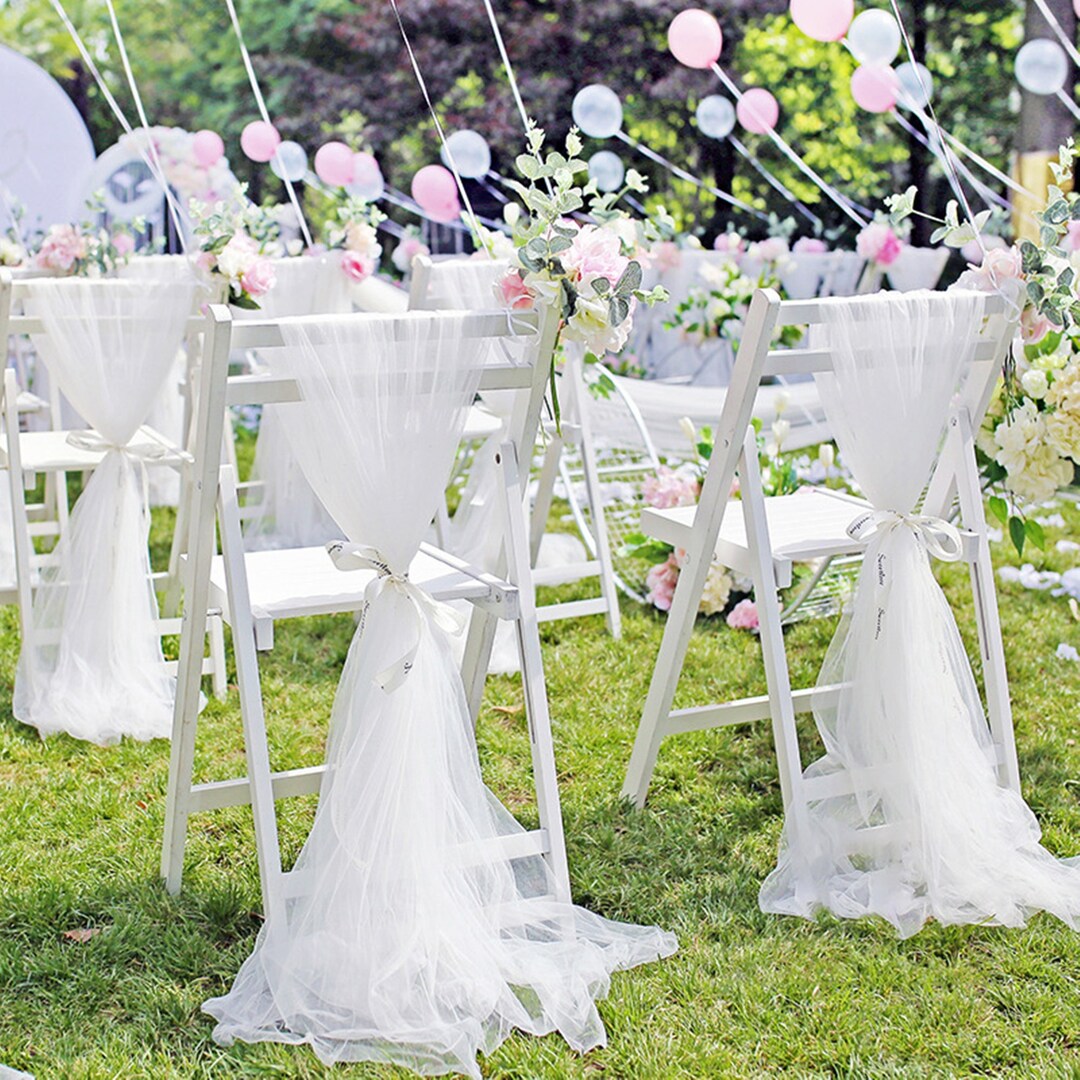 Wedding Chair Sashes59inch 78 Inch White Chiffon Chiavari Chair Covers