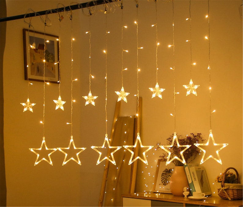 Star Led Curtain String Lights-3.5m Ins Christmas Lights - Etsy