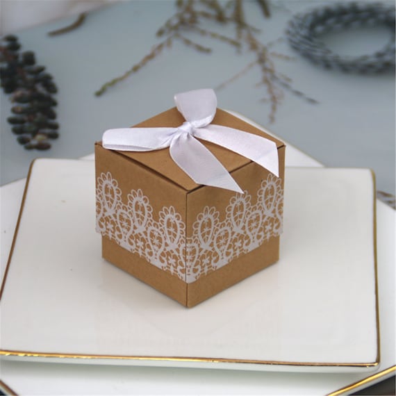 Cajas de Regalo pequeñas con cinta para decoración de bodas y fiestas, caja  de cartón para