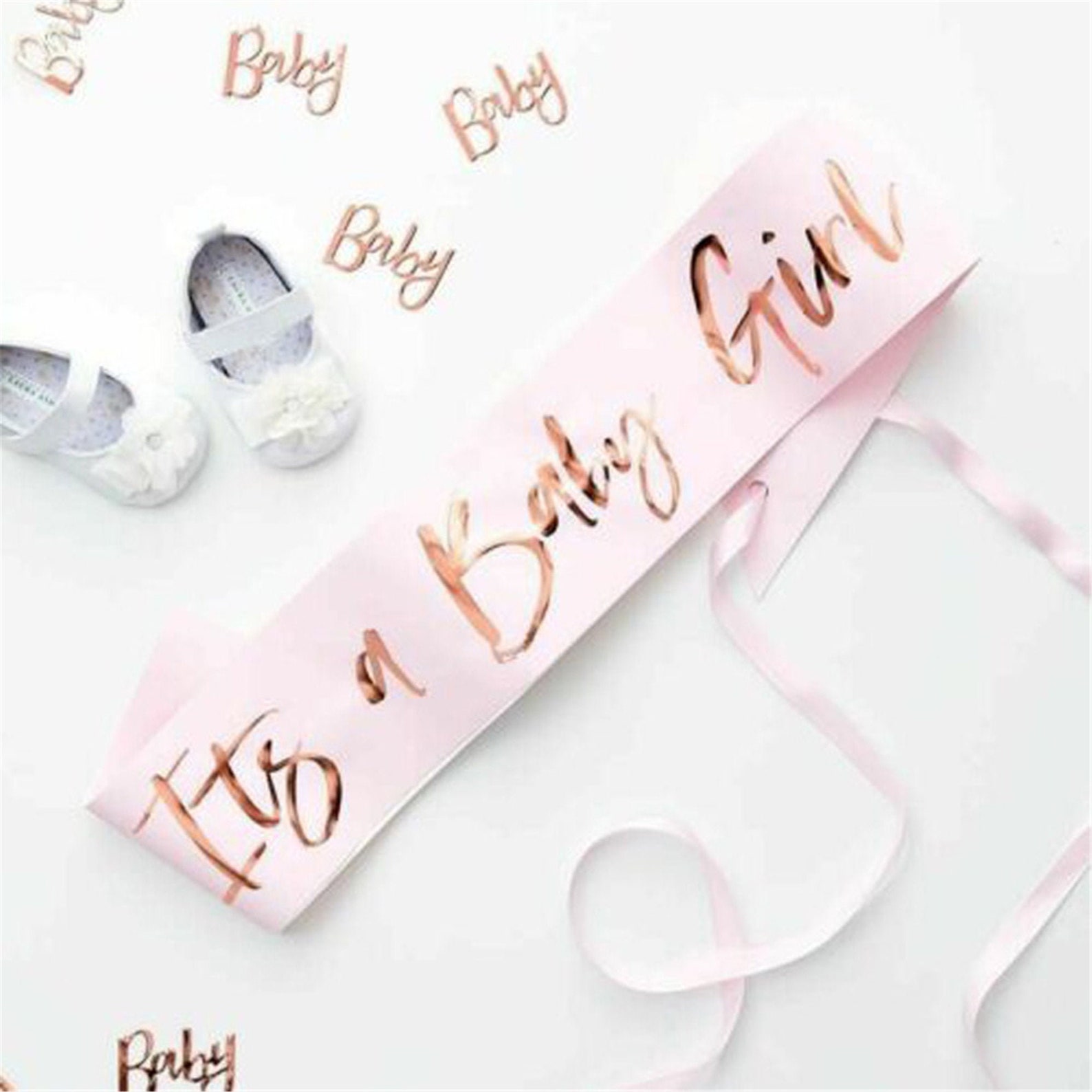 Baby Girl Sashbaby Shower Sash Rose Gold and Pinkit's a Etsy
