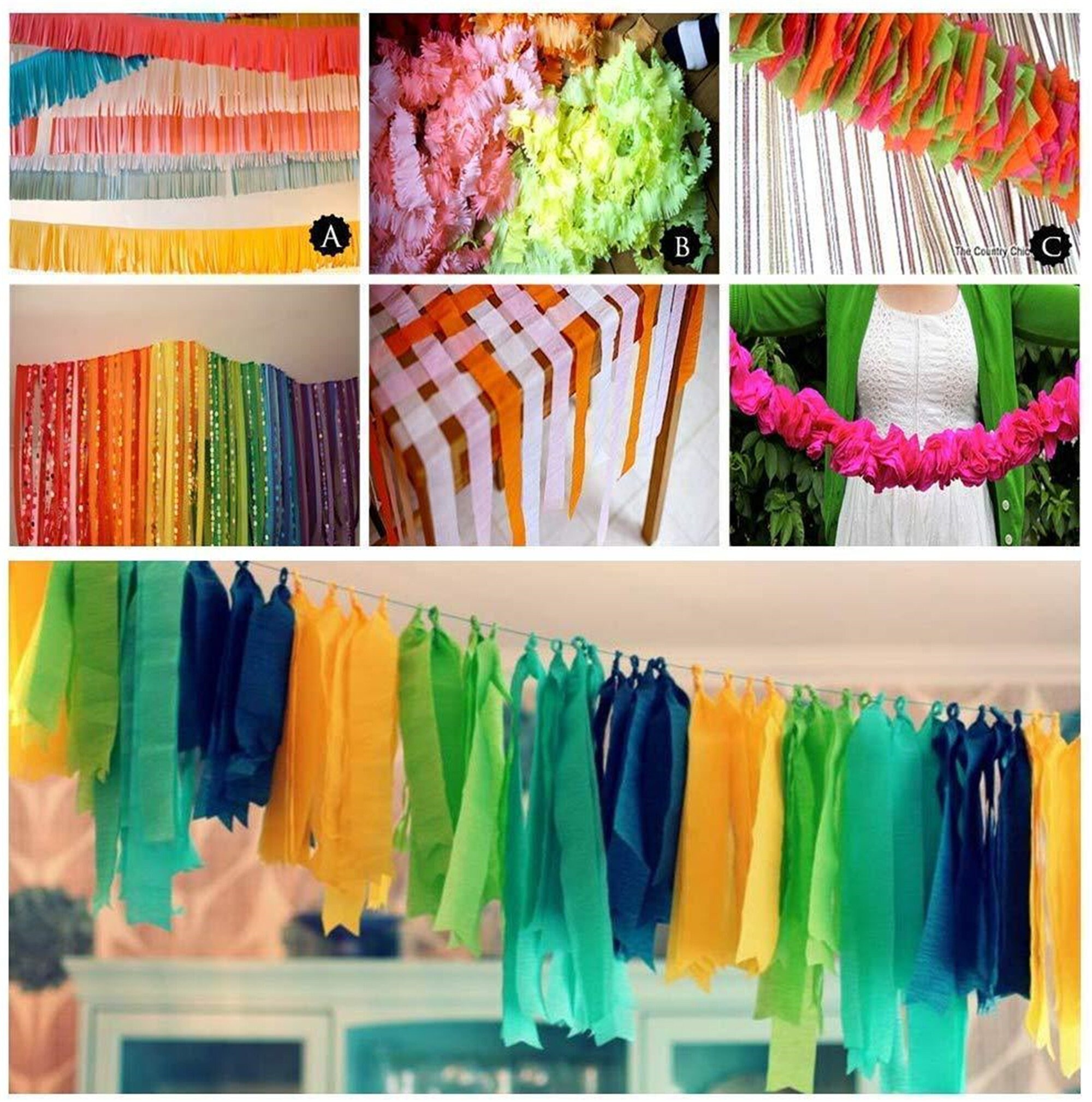 16 Rolls Crepe Paper Streamers Black Streamers Party Supplies for Birthday  Party Baby Shower Halloween Wedding Ceremony Various Large Festivals