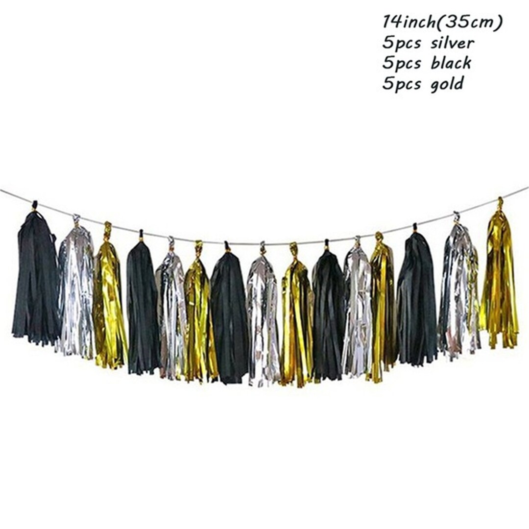 15pcs Black and Gold Tassel Garlandpaper Tassel - Etsy