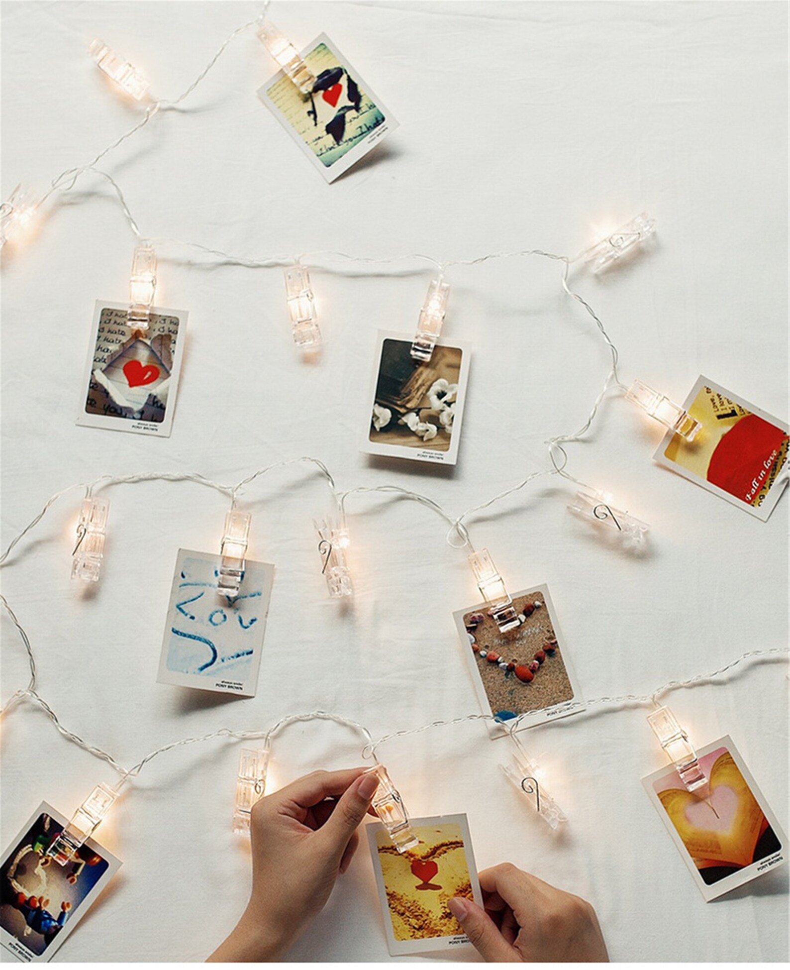 Hanging Photo String Lightsled Photo Display String Lights Etsy