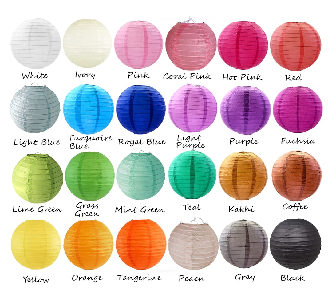 20 Colors Paper Lantern tissue Paper Lantern round Hanging Chinese Paper Lantern 6810 12 14 for the Party Baby Shower Decorations Etsy