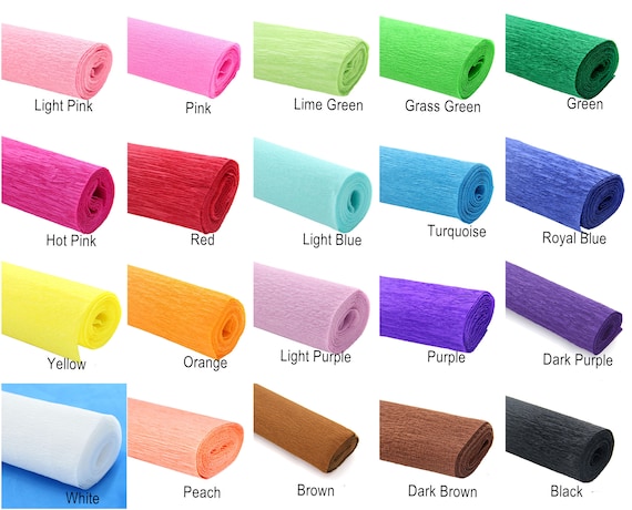 Rollos de papel crepé de 20 colores, rollos de papel crepé de