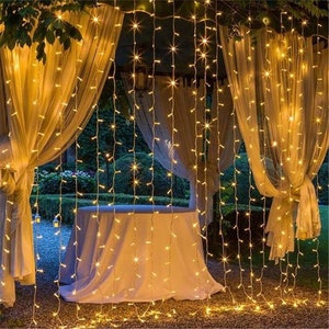 Window Curtain Led String Lights-Fairy Led Lights with Plug-Indoor outdoor hanging String lights for wall bedroom wedding party decorations