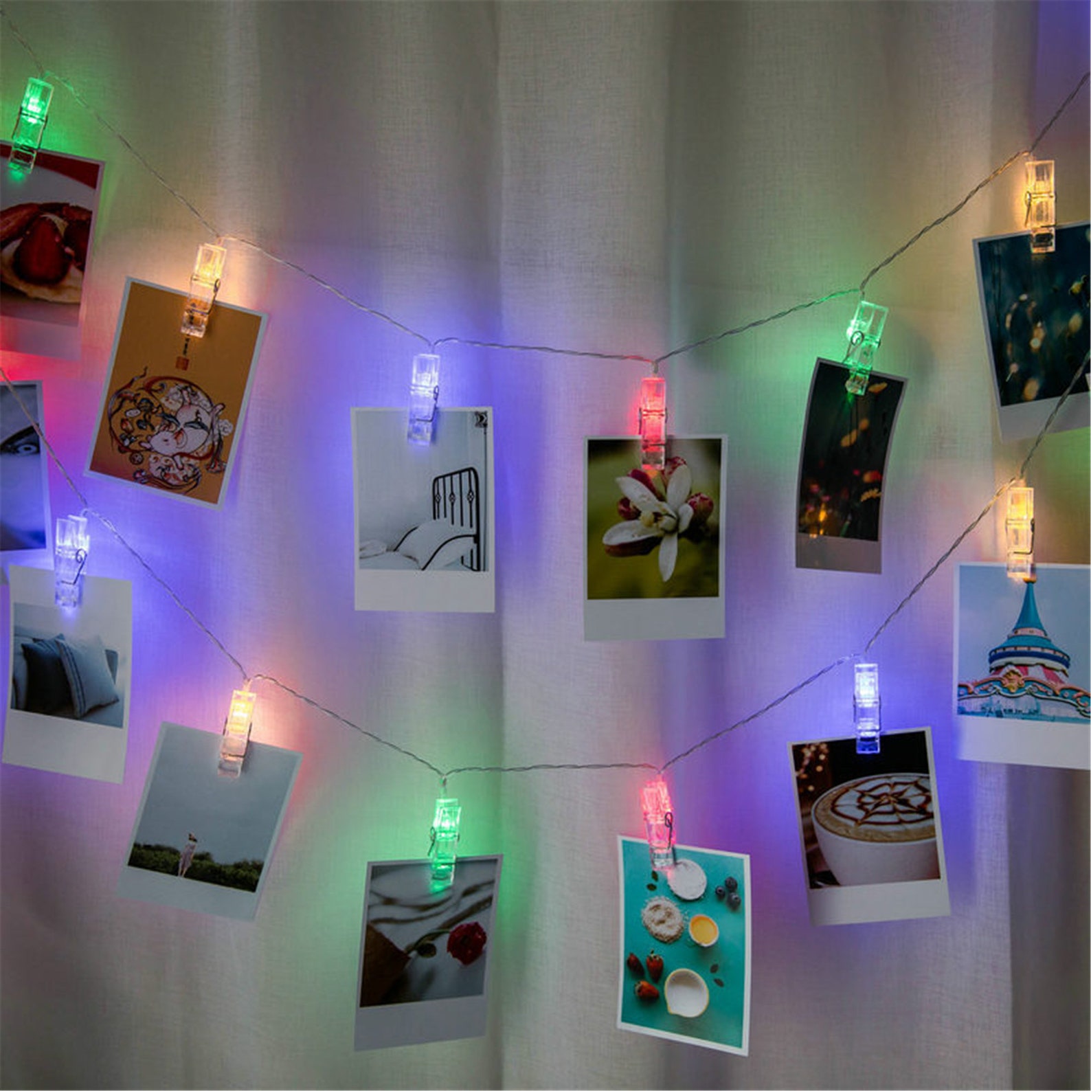 Hanging Photo String Lightsled Photo Display String Lights Etsy