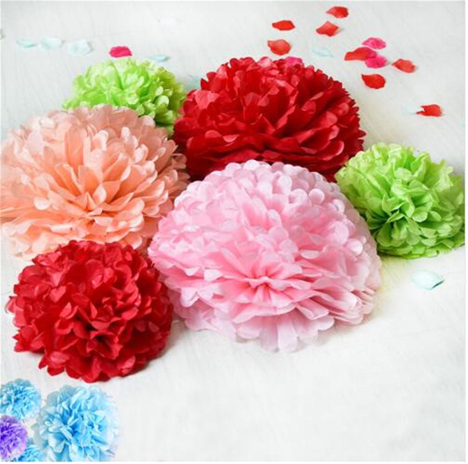 Royal Blue Tissue Paper Pom Poms Tissue paper Flower for Etsy