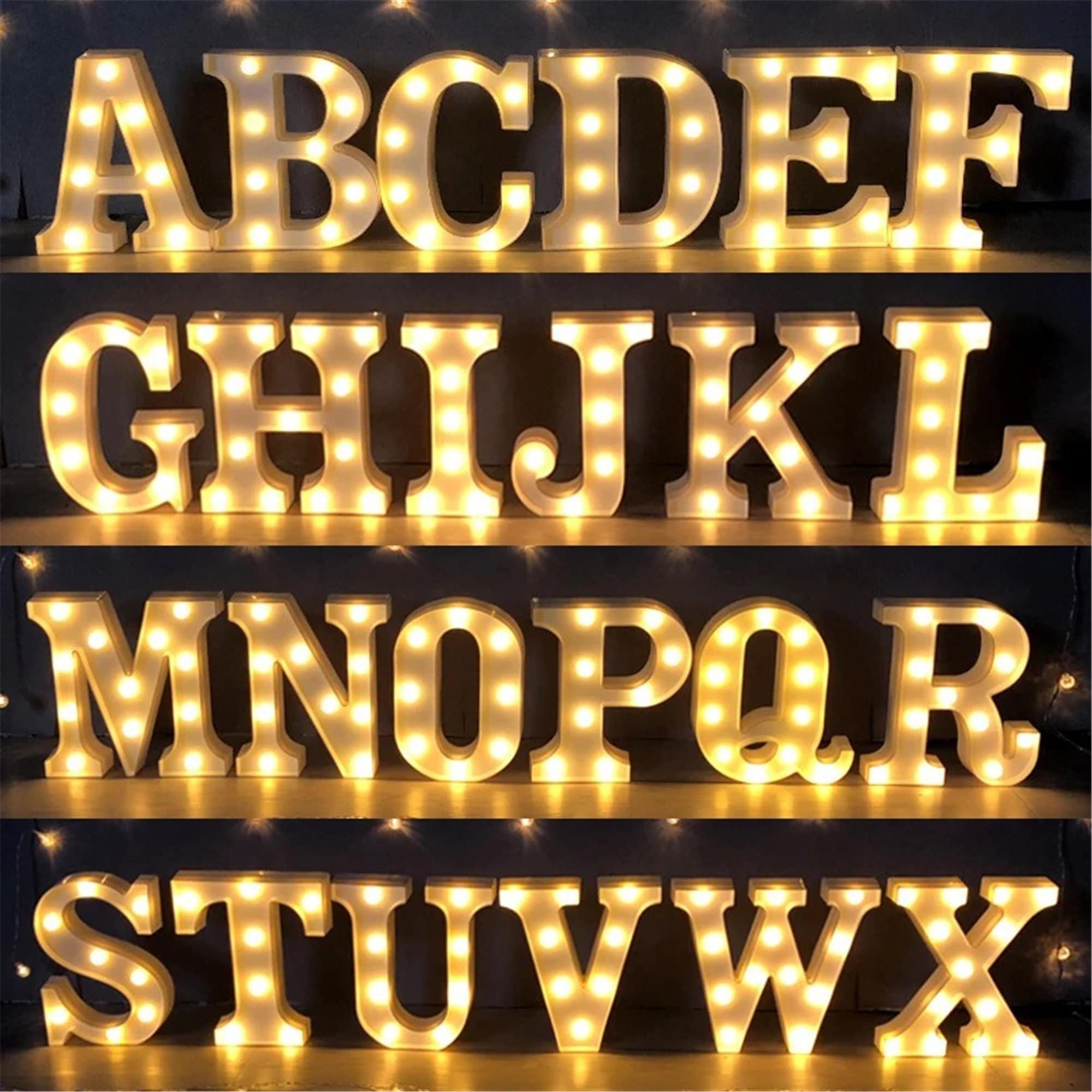 Alphabet LED Letter Lights Night Light Plastic English Letter Stand Hanging 16cm 