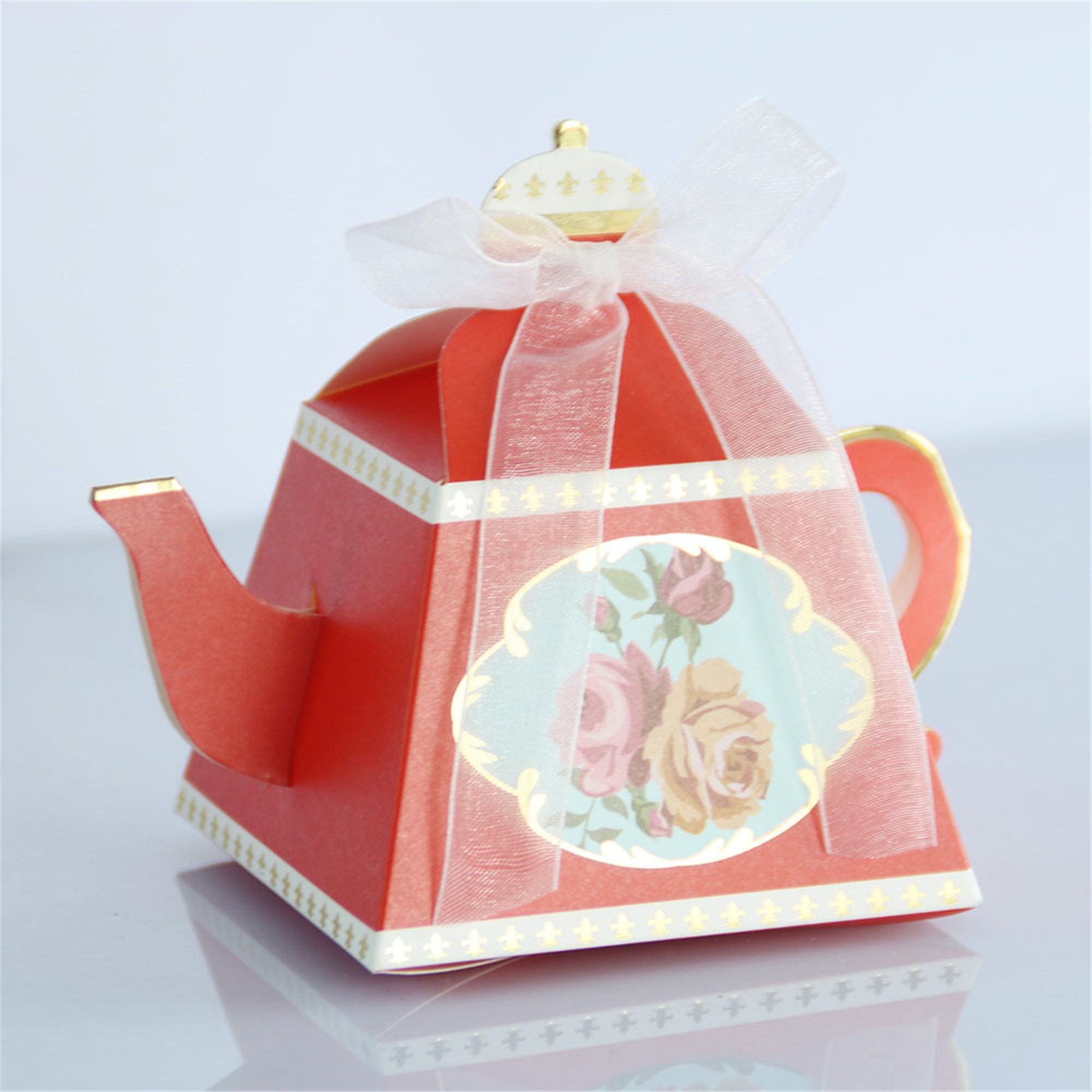 Tea Pot Party Favor Boxfloral Wedding Party Candy Etsy