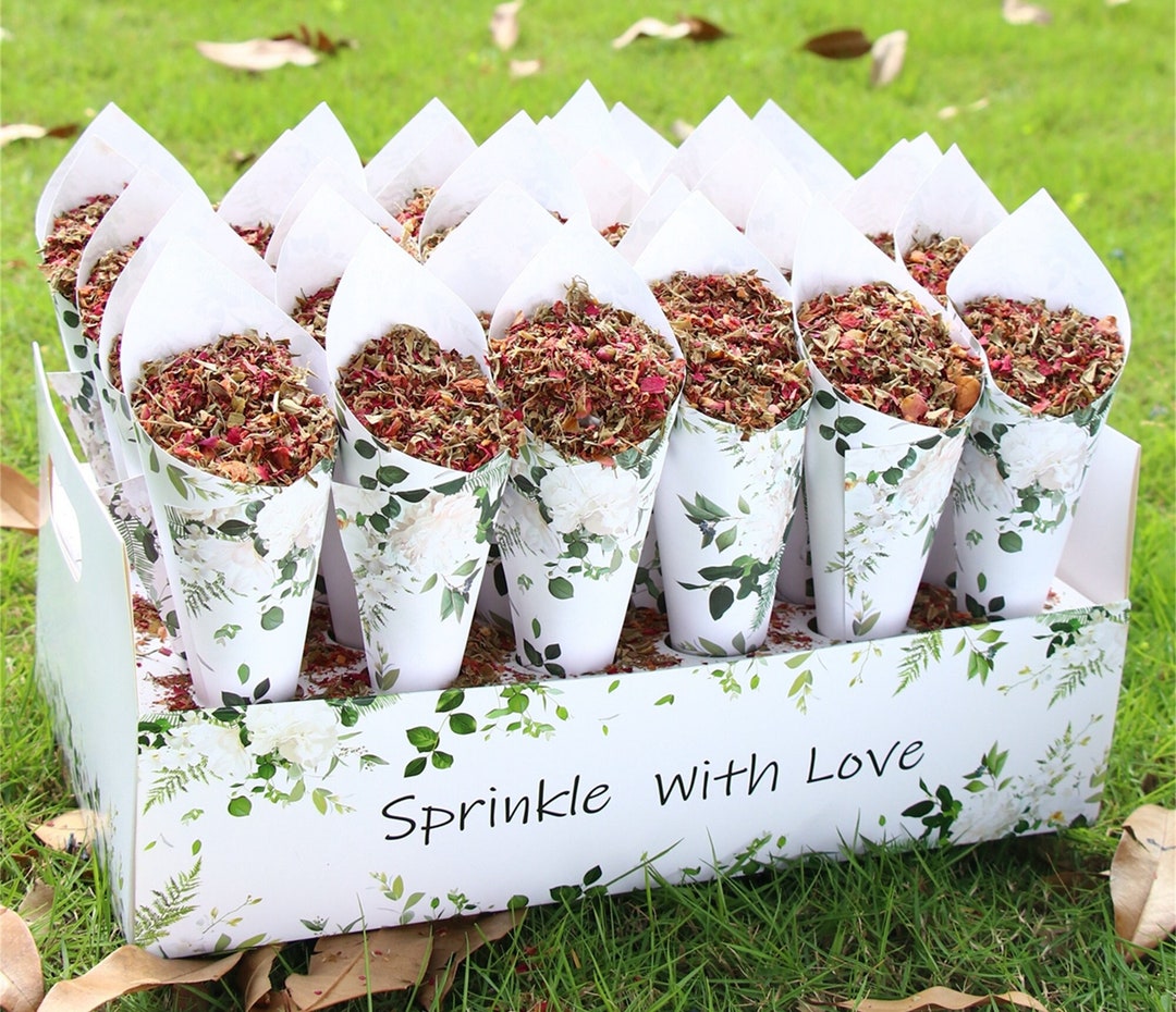 Wedding Confetti Cone Holder Stand Boxes Traygreen Leaf Wedding Tray