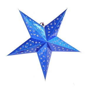 Star Paper Lanterns-five Pointed Eyelet Paper Star Decoration-hanging ...