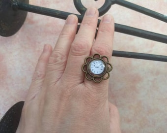 Steampunk ring - Around the World in 80 days inspiration - Jules Verne inspiration - Jewelry in brass - Adjustable ring - Victorian style
