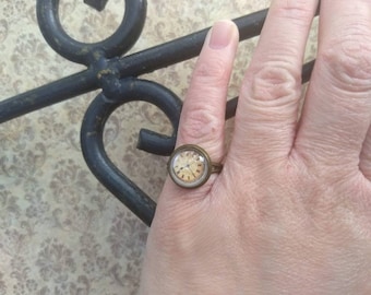 Steampunk ring - Victorian style - Antique clock - Old watch - Vintage style - Jules Verne inspiration-Dark Academia jewelry-Light Academia