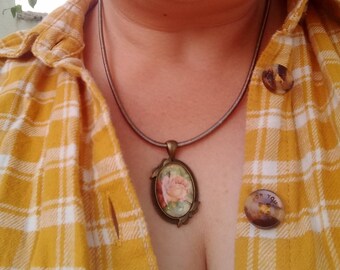 Romantic pendant - Spring jewelry - Cottagecore - Countrycore - Light Academia style - Vintage style - Spring necklace - Dark Academia