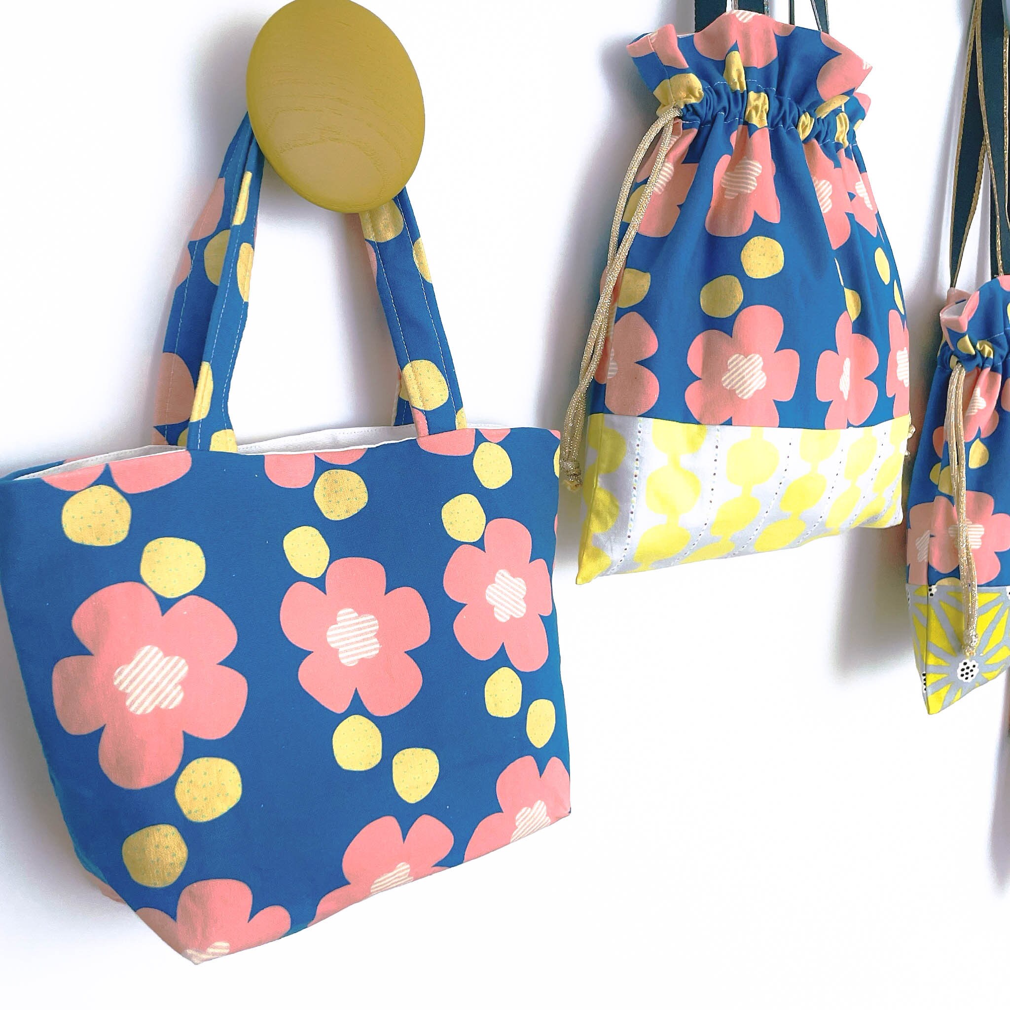 Handmade Patchwork Tote Bag With Inner Pocket Japan Mushroom - Etsy