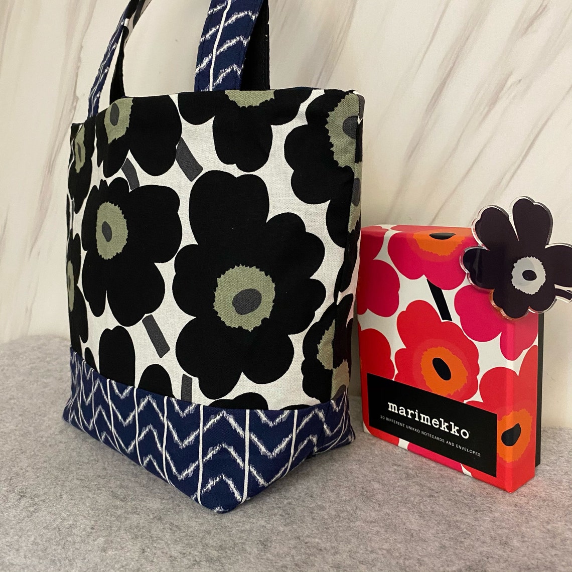 Handmade Marimekko Patchwork Tote Bag With Inner Pocket, Marimekko Mini