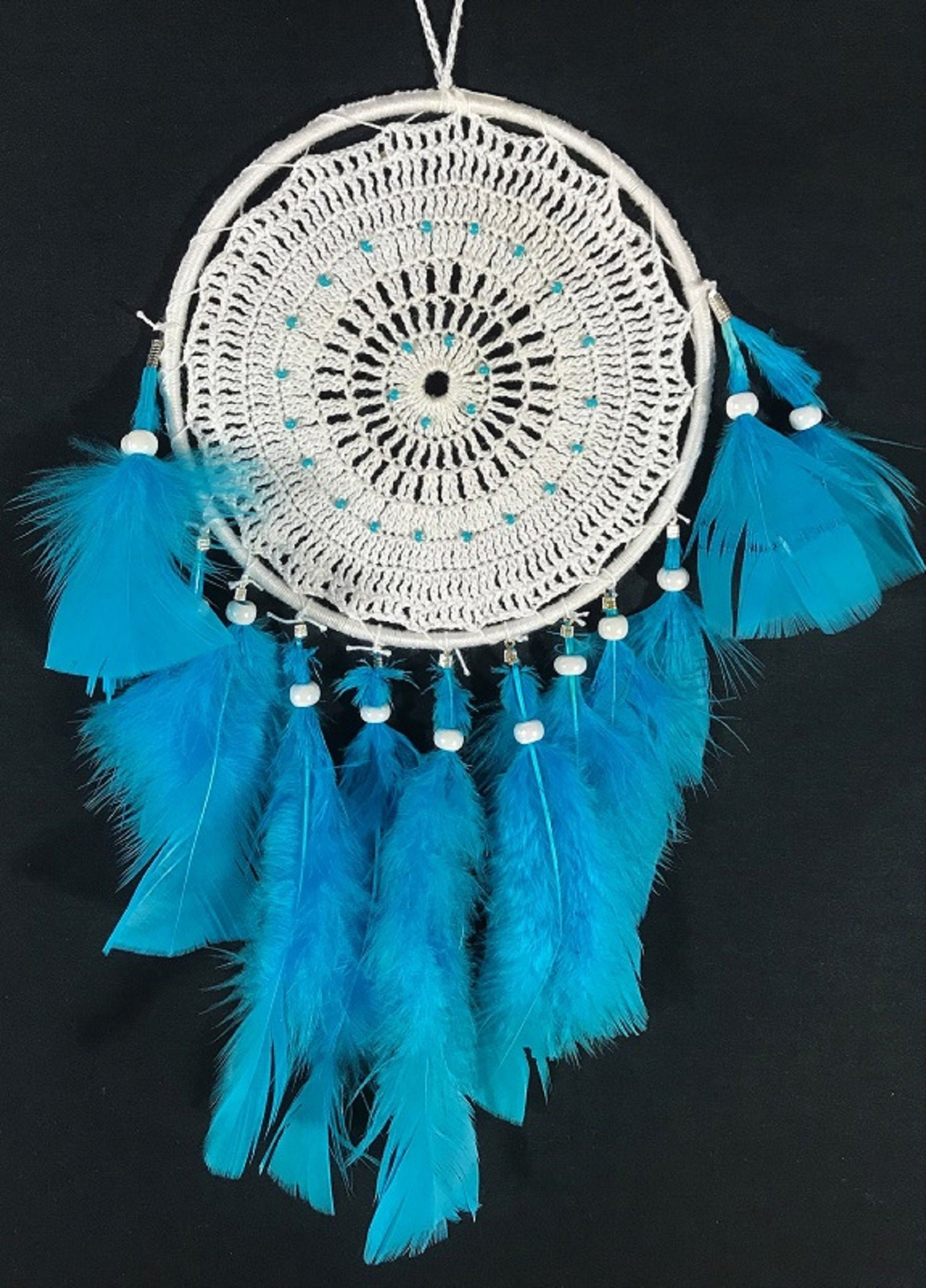 Attrape Rêve Turquoise et Blanc