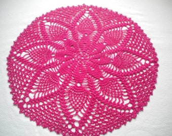 Fuchsia round placemat