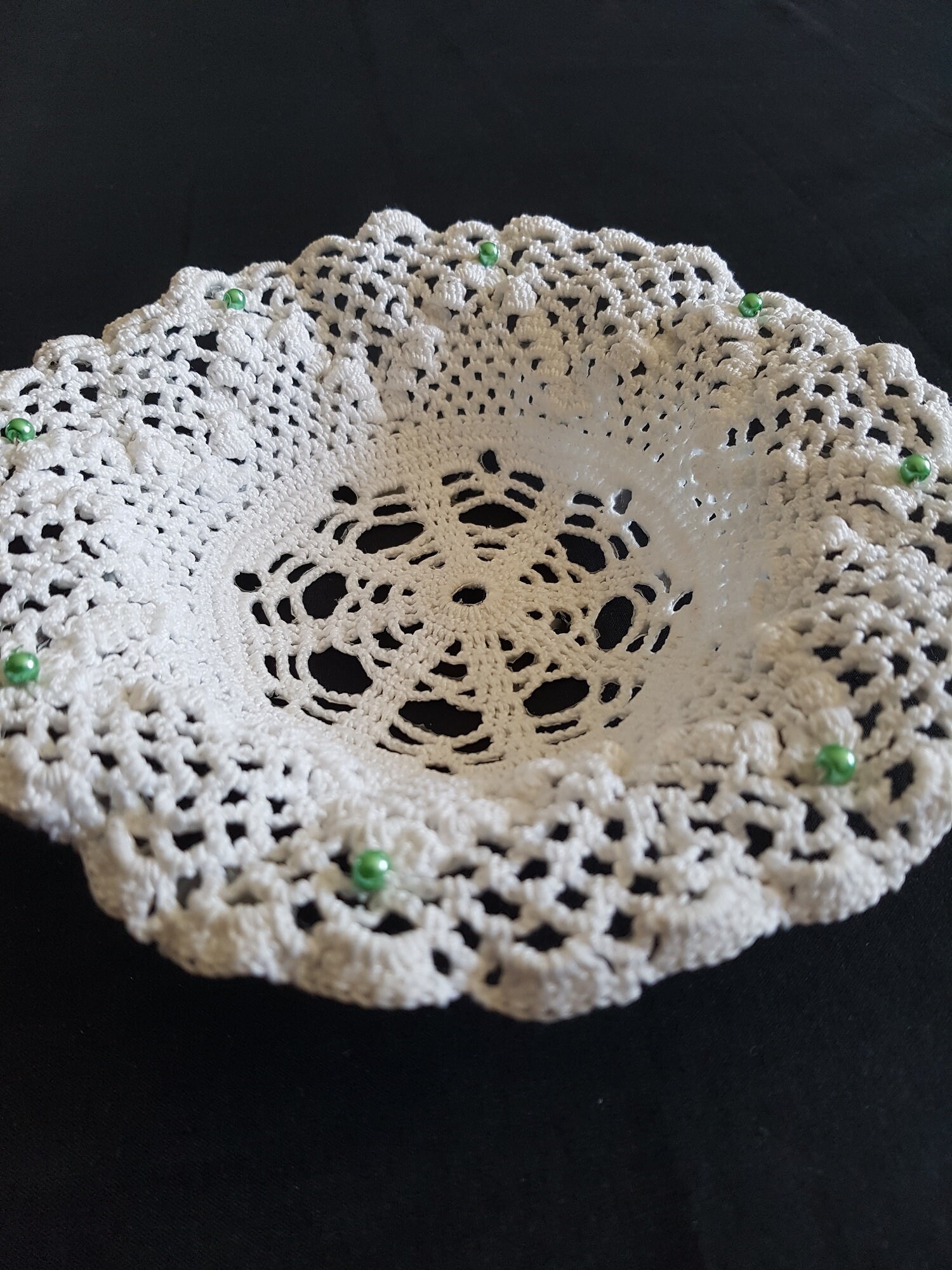 Corbeille Au Crochet en Coton Blanc