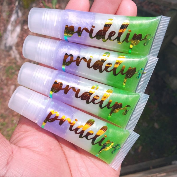 Genderqueer Pride | Green Apple Lip Gloss | Clear Lip Gloss Tubes | Lgbtq Pride | Transgender Pride | Scented Lip Gloss | NOT FOR RESALE