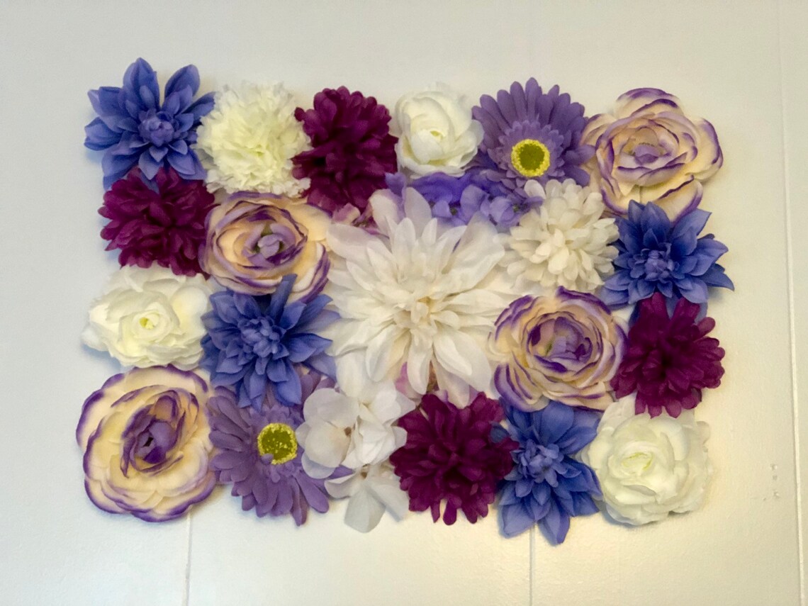Flower Wall Decor Flower Collage Spring Floral Wall Floral Etsy