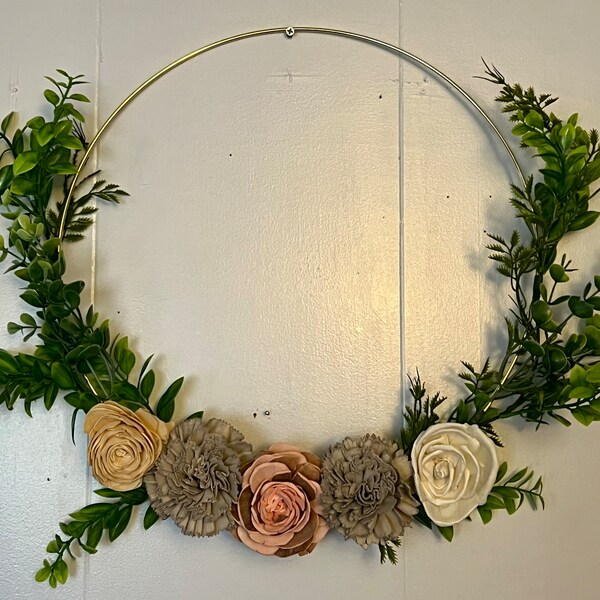 Floral Hoop Wreath Etsy