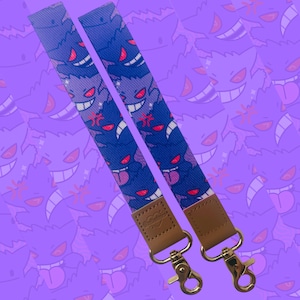 Purple Monster Ghost Double Sided Wristlet 6”