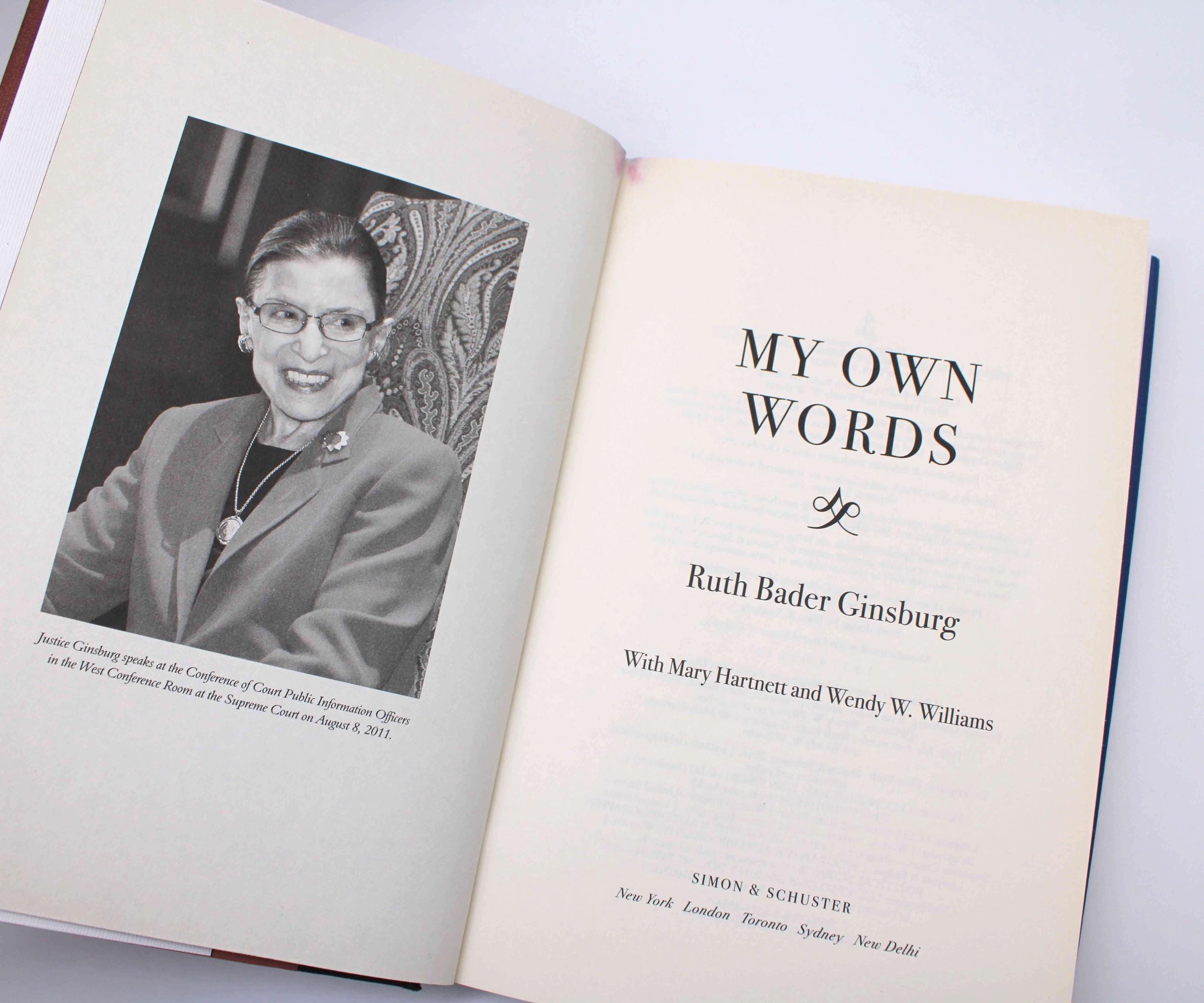 Supreme Court Justice Ruth Bader Ginsburg My Own Words My Own By