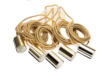 Hoopzi /• Bala /• Fil /électrique en Tissu de 4,5 m/ètres /• 36 Coloris /• Douille E27 avec Interrupteur /• Pour Suspension Luminaire ou Lampe Cr/éative /• Jaune