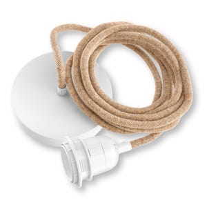 Luminária pendente HANG com 1 lâmpada – Cabo trançado de corda crua