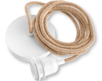 Lampa wisząca HANG 1-punktowa – kabel z surowego sznurka plecionego