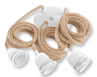 3-bulb pendant light - Hang raw string - Hoopzi