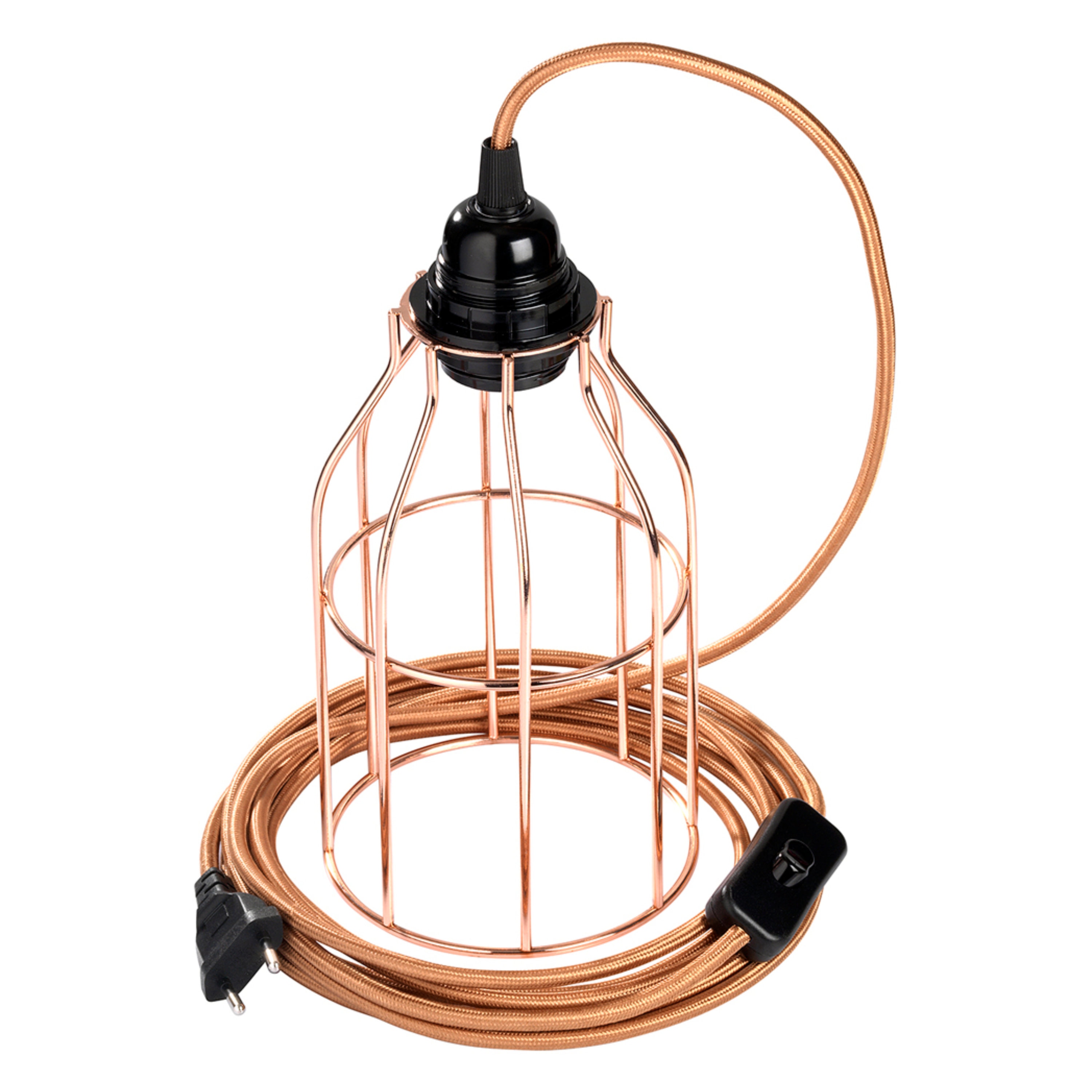 Hoopzi Suspension Luminaire Déco Fil Électrique en Tissu de 4, 5 Mètres Douille E27 avec Interrupteu