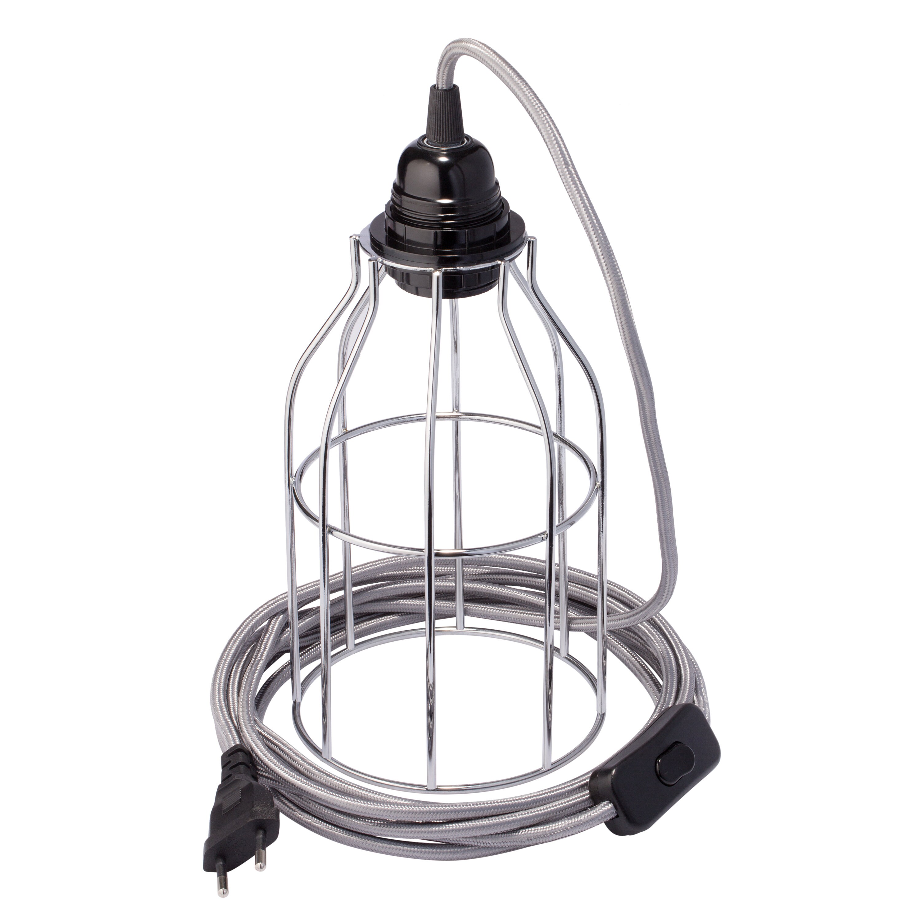 Hoopzi Suspension Luminaire Déco Fil Électrique en Tissu de 4, 5 Mètres Douille E27 avec Interrupteu