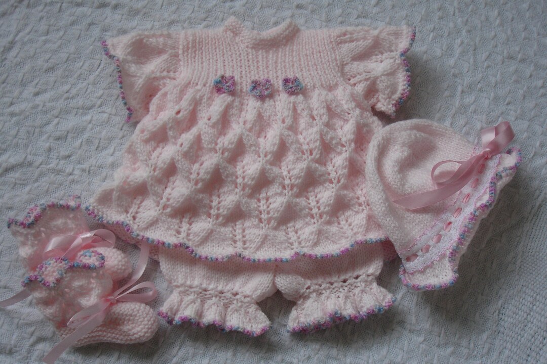 HAND KNITTED REBORN Baby Girl Clothes Set 1820in Angel Top Etsy UK