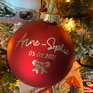 Weihnachtskugeln nach Maß, personalisierte Weihnachtskugeln. Baumschmuck. Namenskugeln Bild 2