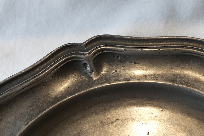 18th Century Antique English pewter bowl plate