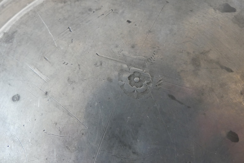 18th Century Antique English pewter bowl plate
