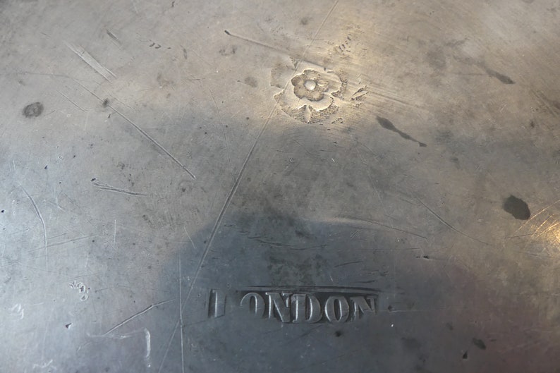 18th Century Antique English pewter bowl plate