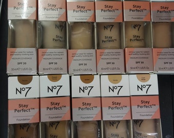 Boots N07 STAY PERFECTION FOUNDATION 30ml Medium Coverage SPF30 Choose Colour Required