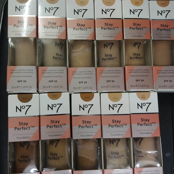 Boots N07 STAY PERFECTION FOUNDATION 30ml Medium Coverage SPF30 Choose Colour Required