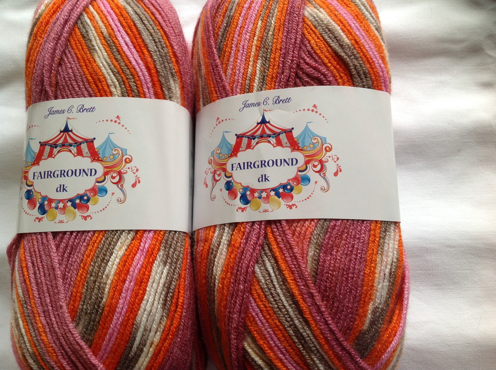 James C Brett FAIRGROUND Double Knitting Wool Yarn Random Print